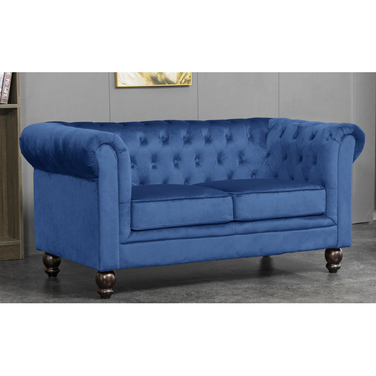 Blue chesterfield sofa deals argos